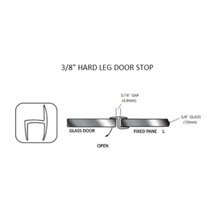 3/8" Clear Door Stop w/Hard Leg
