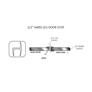 1/2" Clear Door Stop w/Hard Leg
