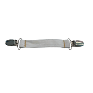 White Elastic Strap with Alligator Clips 6"