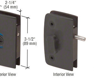 CRL Oil Rubbed Bronze Glass Swinging Door Lock with Indicator for 5/16" to 1/2" Glass