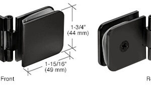 CRL Matte Black Adjustable Glass-to-Glass Clamp