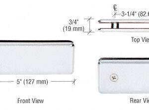 CRL Polished Chrome Beveled 180º Glass-to-Glass Clamp