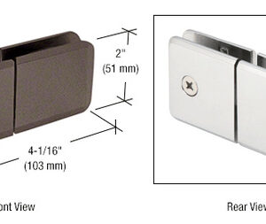 CRL Oil Rubbed Bronze Square Beveled 180º Glass-to-Glass Movable Transom Clamp