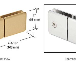 CRL Satin Brass Square Beveled Style 180º Glass-to-Glass Movable Transom Clamp