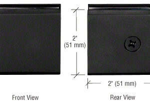 CRL Matte Black Beveled Style Notch-in-Glass Fixed Panel U-Clamp