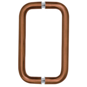 CRL Antique Brushed Copper 8" Back-to-Back Solid 3/4" Diameter Pull Handles Without Metal Washers