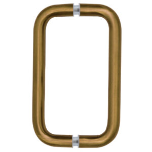 CRL Antique Brass 8" Back-to-Back Solid 3/4" Diameter Pull Handles Without Metal Washers