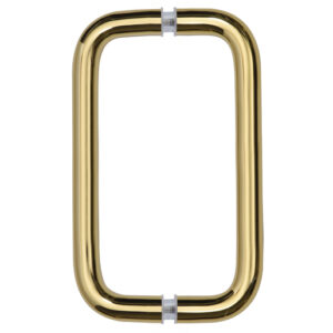 CRL Polished Brass 8" Back-to-Back Solid 3/4" Diameter Pull Handles Without Metal Washers