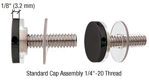 CRL Matte Black 3/4" Diameter Standoff Cap Assembly