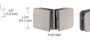 CRL Brushed Nickel 90 Degree Traditional Style Glass-to-Glass Clamp