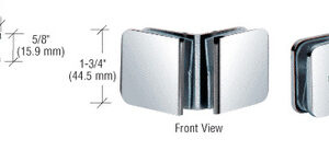 CRL Polished Chrome 90 Degree Traditional Style Glass-to-Glass Clamp