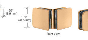 CRL Satin Brass 90 Degree Traditional Style Glass-to-Glass Clamp