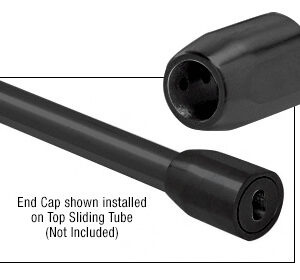 CRL Matte Black Laguna Series Top Sliding Tube Wall Mount End Cap