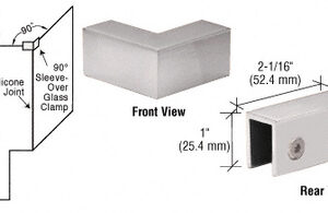 CRL Satin Nickel 90 Degree "Sleeve Over" Glass Clamp