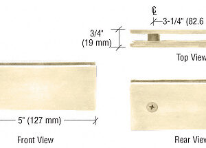 CRL Polished Brass Square 180 Degree Glass-to-Glass Clamp