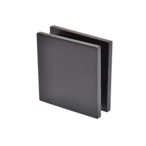 CRL Matte Black Square Style Notch-in-Glass Fixed Panel U-Clamp