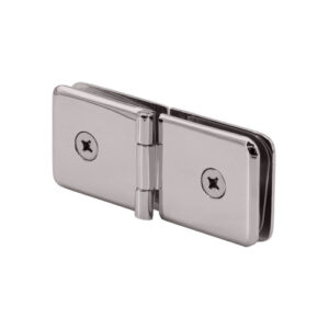 FHC Adjustable Glass Clamp Beveled - 180 Degree Glass-to-Glass for 3/8" to 1/2" Glass - Brushed Nickel