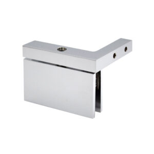 FHC Cambria Square Pivot Hinge L-Wall Mount 3/8" Glass - Polished Chrome