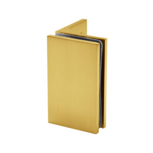FHC Square Profile Glass Clamp Flange Mount - Satin Brass