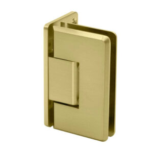FHC Preston Adjustable Beveled Wall Mount Hinge - Full Offset Back Plate - Satin Brass