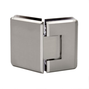 FHC Preston Series 135 Degree Adjustable Glass-to-Glass Hinge for 3/8" to 1/2" Glass - Brushed Nickel