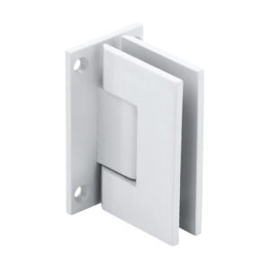 CRL All White Geneva 037 Series Wall Mount Full Back Plate Standard Hinge GEN037AW