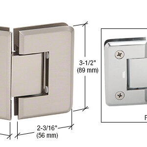 CRL Satin Nickel Pinnacle 045 Series 135 Degree Glass-to-Glass Standard Hinge PIN045SN