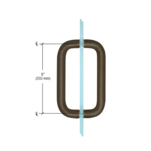 CRL Oil Rubbed Bronze 8" Back-to-Back Solid Brass 1" Diameter Pull Handle Without Metal Washers
