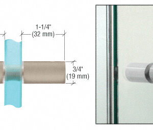 CRL Brushed Nickel Cylinder Style Back-to-Back Shower Door Knobs