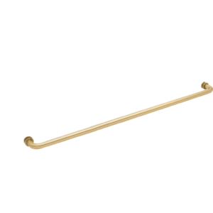 FHC 30" Tubular Towel Bar Single-Sided with Washers for 1/4" to 1/2" Glass - Satin Brass