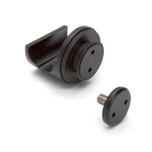 FHC Carmel Series Glass Mount Clamp With Surface and Flush Mount Cap - Matte Black