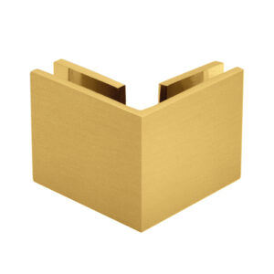 FHC Square 90 Degree Glass Clamp - Satin Brass