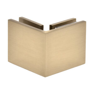 CRL Brushed Bronze Square 90 Degree Glass-to-Glass Clamp