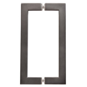 CRL Matte Gun Metal 8" x 8" SQ Series Square Tubing Back-to-Back Pull Handles