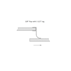 3/8" Clear Flap with 1-1/2" Leg