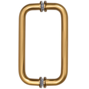 CRL Modern Gold 8" Back-to-Back Solid Brass 3/4" Diameter Pull Handles with Metal Washers